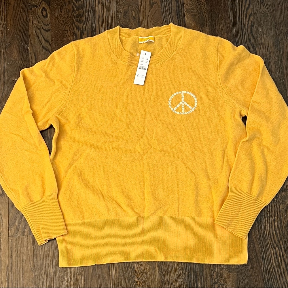 JCREW CASHMERE Peace Sign Sweater- NWT